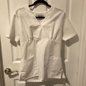 Peaches white Scrub Top